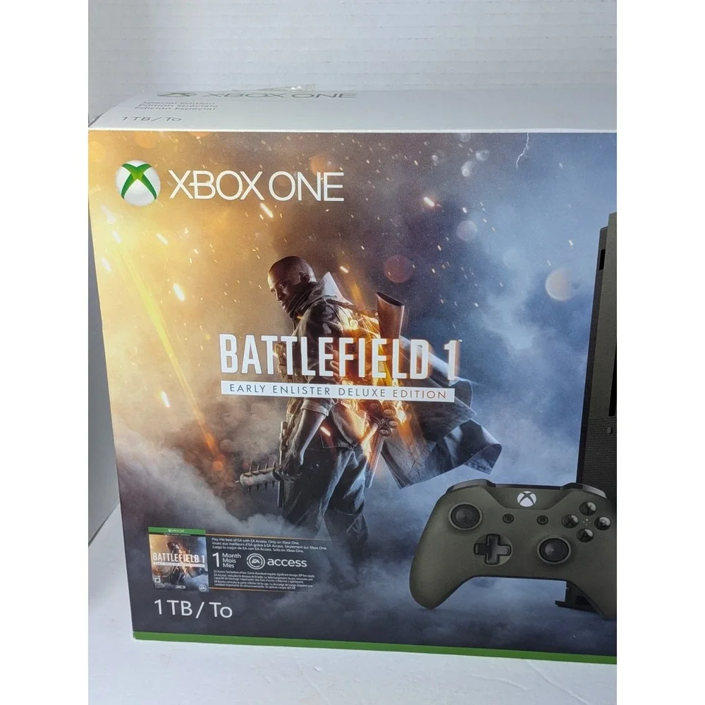 Xbox One S Battlefield 1 Military Green 1TB Console And Box Only